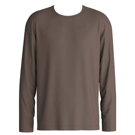 CALIDA Pyjamaoberteil für Männer aus Baumwolle RMX Sleep Weekend Choco Brown