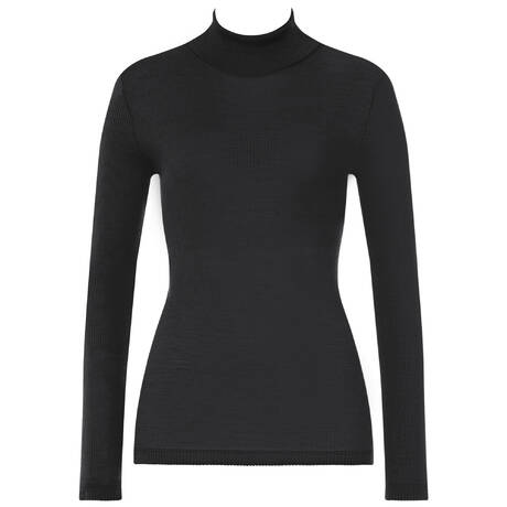 HANRO Wool and silk Turtleneck top Marcia Phantom