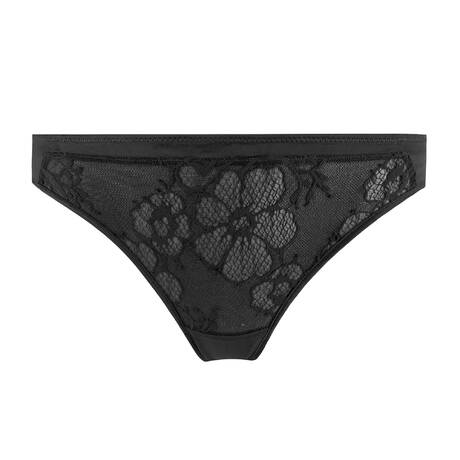 MAISON LEJABY Tanga en soie et dentelle Silk'N Lace Noir