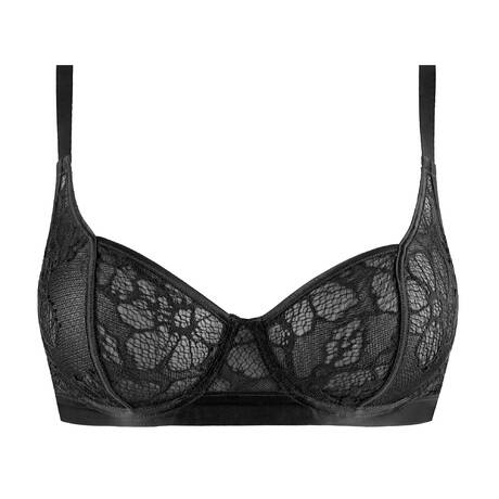 MAISON LEJABY Soutien-gorge corbeille en soie et dentelle Silk'N Lace Noir