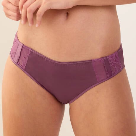 MAISON LEJABY Slip aus Seide Silk'N Lace Rubis Rose