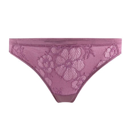 MAISON LEJABY Silk and lace Tanga Silk'N Lace Rubis Rose