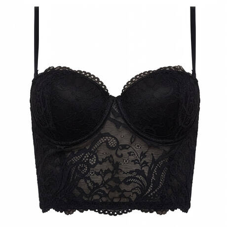 VERDISSIMA Lace Bustier Camouflage Black