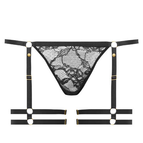 SCANDALE String jarretières en dentelle Jeux Magnétiques Noir