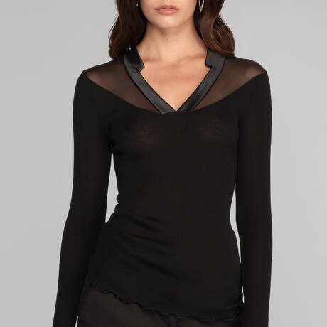 OSCALITO Wool and silk Sweater Sibilla Nero