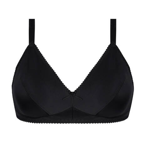ANTIGEL Plus-size wireless bra Satin Glamour Noir Glam