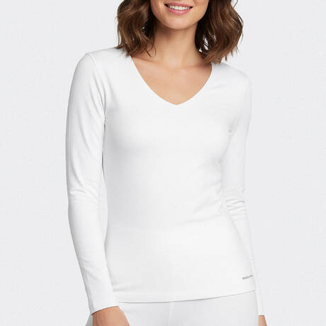 IMPETUS Cotton V-neck tank Women Innovation White