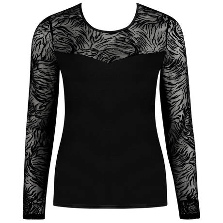 ANTIGEL Modal Long-sleeved tank Tigre Velours Black