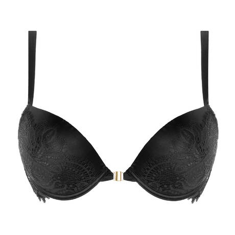 PRELUDE Soutien-gorge push-up ouverture frontale en dentelle Clair de Lune Noir