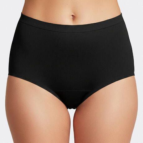 IMPETUS Cotton High-waisted overnight period panty Menstrual Black