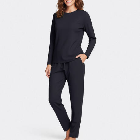 IMPETUS Pyjama en lyocell Women Soft Premium Bleu marine