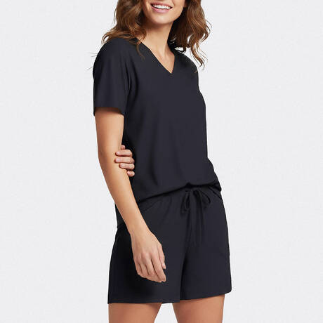 IMPETUS Lyocell Shorts pajamas Women Soft Premium Navy blue
