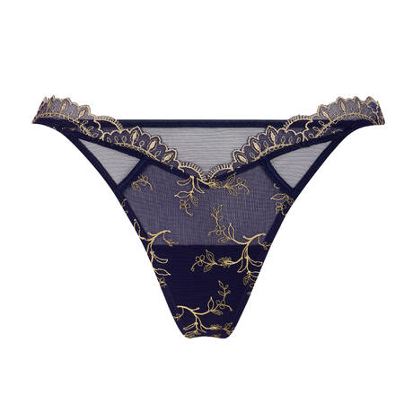 LISE CHARMEL Seduction thong Grand Soir Saphir Marine Or