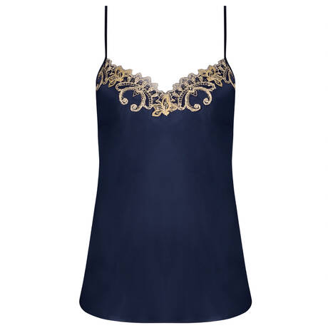 LISE CHARMEL Silk Camisole Grand Soir Saphir Marine Or