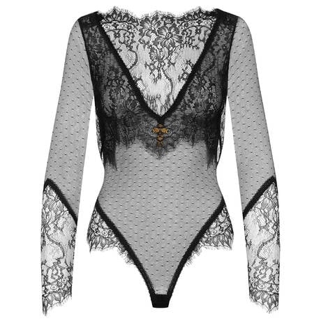 SCANDALE Long-sleeve thong bodysuit Inspiration Divine Black