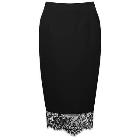 SCANDALE Jupe crayon en laine Inspiration Divine Noir
