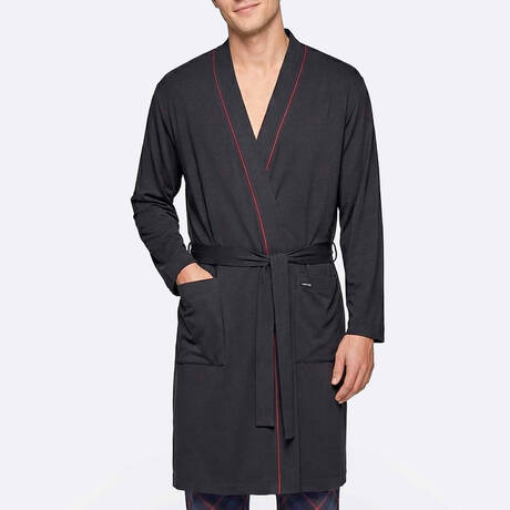 IMPETUS Cotton and modal Men's dressing gown Heritage Navy