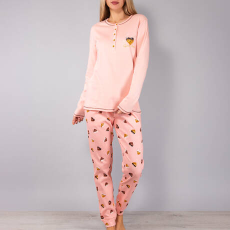 VERDISSIMA Cotton Pajama Heart Biscuits Pink
