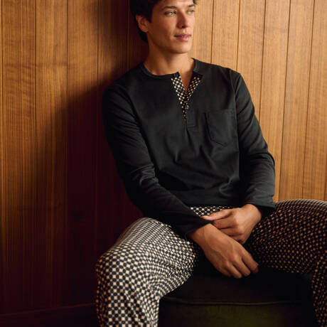 CALIDA Cotton Men's pajama Relax Cosy Vibes Black
