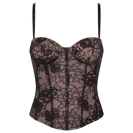 FLEUR DU MAL Lace and silk Corset Juliet Lace Black