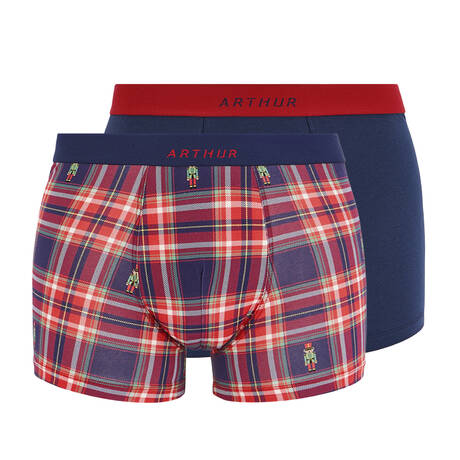 ARTHUR 2er-Pack Herren-Pants aus Baumwolle Casse-Noisette Multicolore