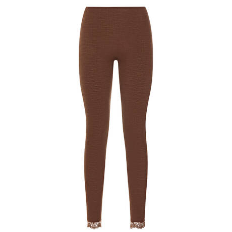 HANRO Legging en laine mérinos et soie Woolen Lace Cinnamon