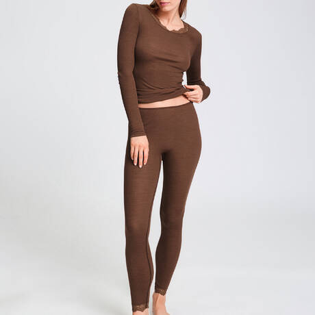 2 pieces set HANRO Woolen Lace Cinnamon