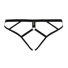 MAISON CLOSE slip ouvert en velours Les Fétiches