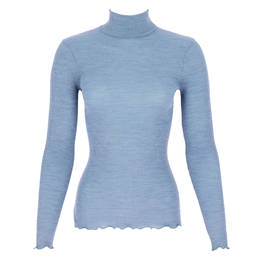 OSCALITO pull col cheminée en laine mérinos et soie Roma