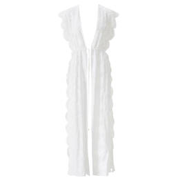 MELISSA ODABASH robe de plage longue Talitha en coton Crystal Whisper