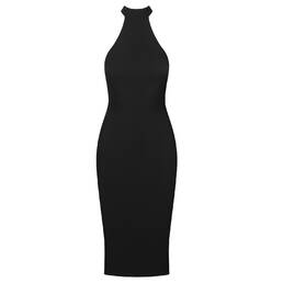 MAISON CLOSE robe midi encolure américaine Nuit Infinie