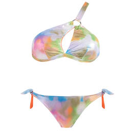 VERDISSIMA maillot de bain 2 pièces asymétrique Pois Lamè