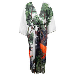 ACQUADICOCCO kimono long de plage Parrots