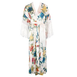 MARJOLAINE déshabillé long Aube Céleste en soie Beverly