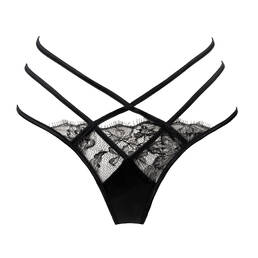 LIVY string taille haute en soie et dentelle Dahlia Street