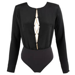 LIVY body string manches longues en soie Night Sky