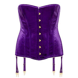 SCANDALE corset porte-jarretelles 8 attaches en velours Rococo