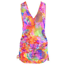 LULI FAMA robe de plage courte Blooming Spark