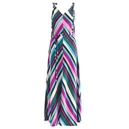 VERDISSIMA robe de plage longue Tropical Strips