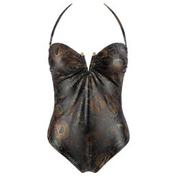 ACQUADICOCCO maillot de bain 1 pièce bustier sans armatures Gold & Bronze