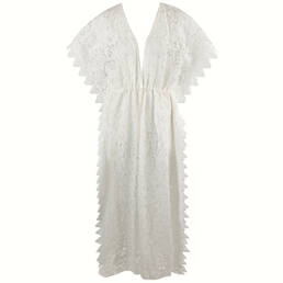 MARJOLAINE caftan de plage en dentelle Céleste Swim