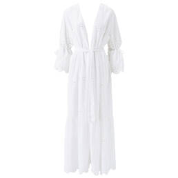 MELISSA ODABASH caftan de plage long Imogen en coton Bohemian