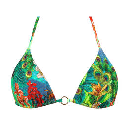 LULI FAMA haut de maillot de bain triangle Peacock Affair
