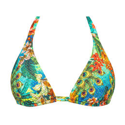 LULI FAMA haut de maillot de bain triangle sans armatures Peacock Affair
