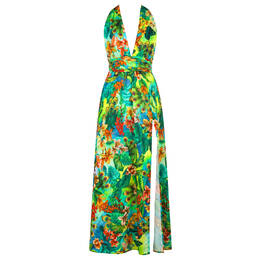 LULI FAMA robe de plage longue multipositions Peacock Affair