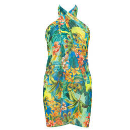 LULI FAMA robe paréo de plage Peacock Affair