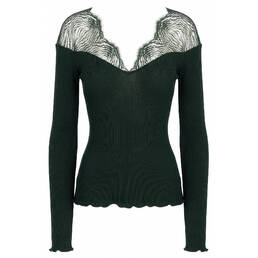 OSCALITO pull col V en laine et soie Chantilly
