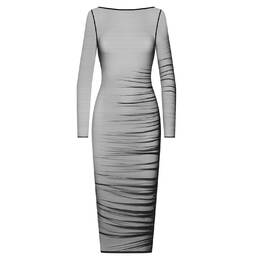 SCANDALE robe midi manches longues Nuit Fauve SCANDALE robe midi manches longues Nuit Fauve