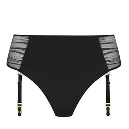 SCANDALE tanga ouvrable taille haute porte-jarretelles Nuit Fauve