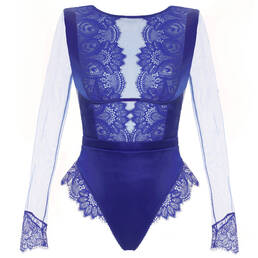 PRELUDE body manches longues en dentelle Clair de Lune PRELUDE body manches longues en dentelle Clair de Lune